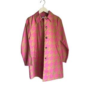 Isaac Mizrahi 20th Anniversary Pink Tan Houndstooth Coat XS Target Mod Preppy